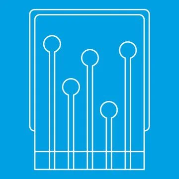 Computer processor icon outline 스톡 일러스트