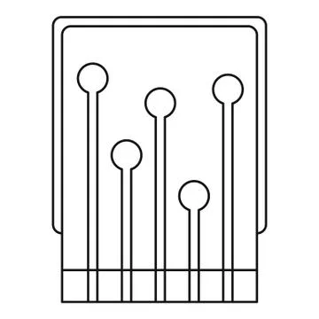 Computer processor icon outline 스톡 일러스트