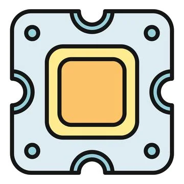 Computer processor icon representing digital technology and computing Stock Illustration