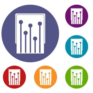 Computer processor icons set 스톡 일러스트