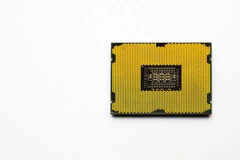 Computer processor. Isolate on a white background. Copy space. Stock Photos