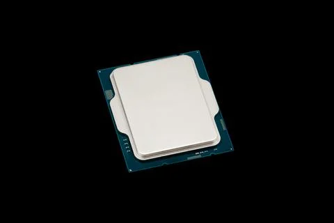 Computer processor isolated on black background 写真素材