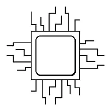 Computer processor isolated icon design Stock Illustration