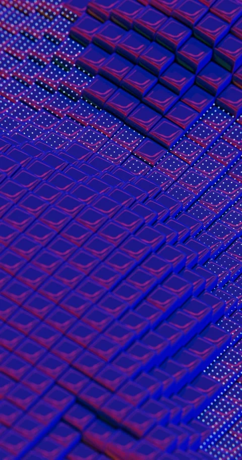 A computer processor with many rows of red and blue pixels Video stock 309924397
