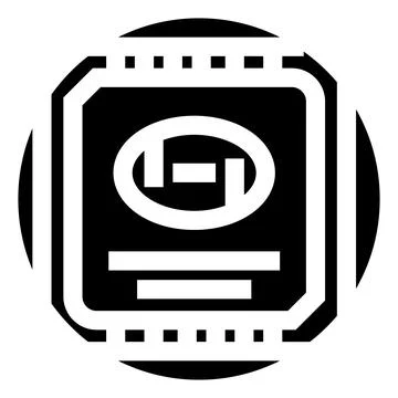 Computer processor microchip hardware computing technology icon イラスト素材