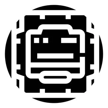 Computer processor microchip hardware electronics technology icon イラスト素材