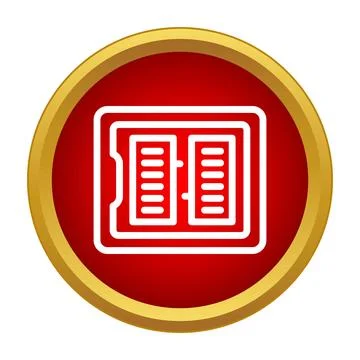 Computer processor microchip hardware flat style icon Stock Illustration