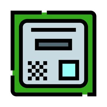 Computer processor microchip hardware icon illustrating technology Stock Illustration