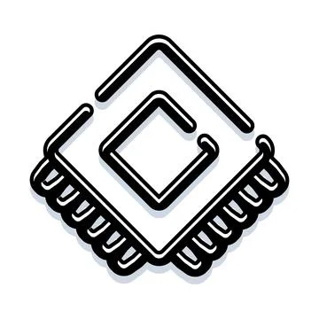 Computer processor microchip hardware isometric icon design Illustrazione stock