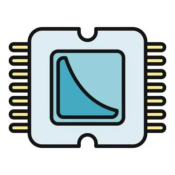Computer processor microchip illustrating technology and data concept Stock Illustration