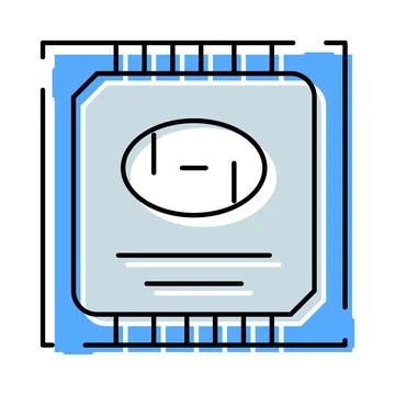 Computer processor microchip integrating digital future technology Stock Illustration