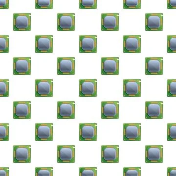 Computer processor microchip repeating pattern digital technology background 库存插图
