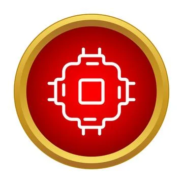 Computer processor microchip technology icon showing data processing 스톡 일러스트