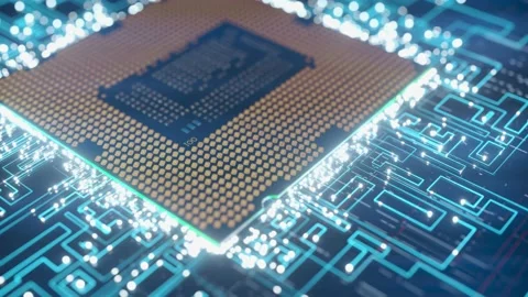 A computer processor with millions of connections and signals. Technology cpu Video stock 144626575