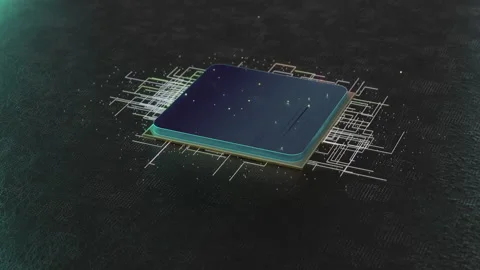 A computer processor with millions of connections and signals. Technology Stock Footage 157278357