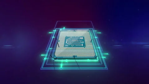 Computer processor with millions of connections and signals. Data Transmission Stock Footage 201140914