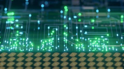 A computer processor with millions of connections and signals. Technology cpu Stock Illustration