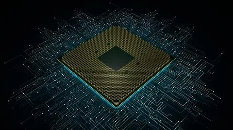 A computer processor with millions of connections and signals. Technology cpu Stockfoto's