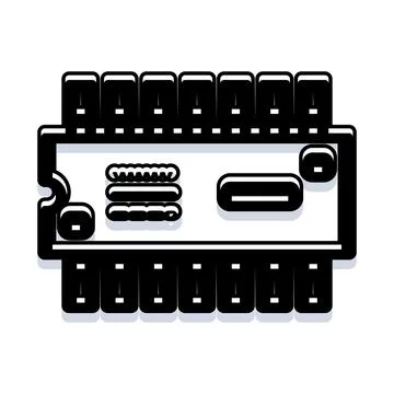 Computer processor module microchip circuit board Stock Illustration