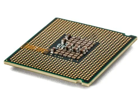 Computer processor, multicore CPU, isolated on white background イラスト素材