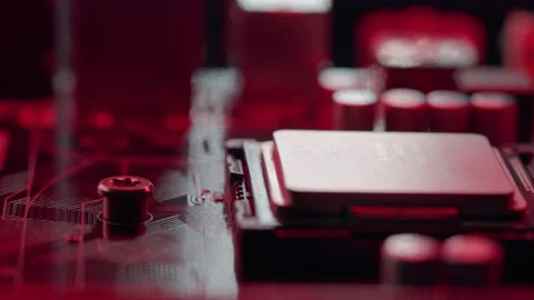 Computer Processor Overheated In The Motherboard Stock Footage 163684077