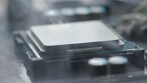 Computer Processor Overheated Smoke in the Motherboard Video stock 163683687