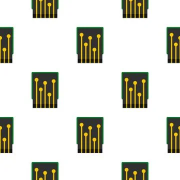 Computer processor pattern flat Illustrazione stock