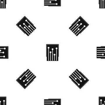 Computer processor pattern seamless black 스톡 일러스트