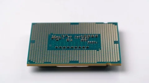 The computer processor rotates on the turntable Stock Footage 73690902