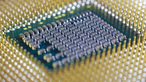 Computer processor rotation macro Stock Footage 69994552