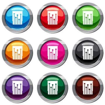 Computer processor set 9 collection Illustrazione stock