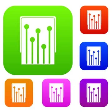 Computer processor set color collection 스톡 일러스트