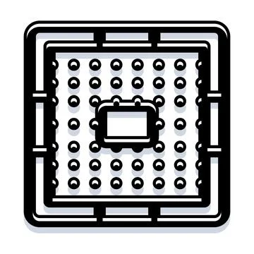 Computer processor unit and socket for technology Illustrazione stock