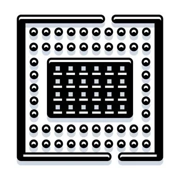 Computer processor unit for computing illustration Stockillustratie