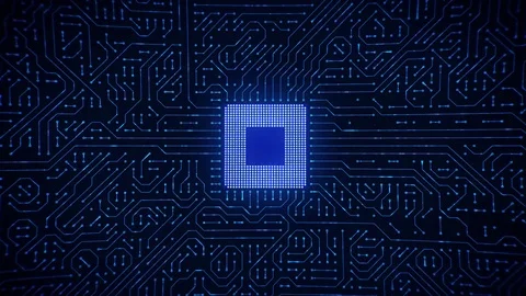 Computer Processor Unit Information Technology Loop Stock Footage 77651539