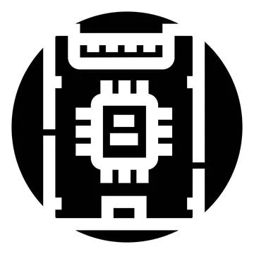 Computer processor unit on main circuit board Illustrazione stock