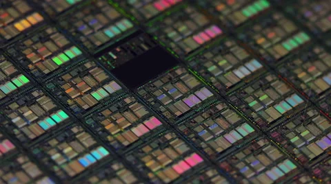 Computer Processor Wafer Loop Rotation 4k Video stock 47882209