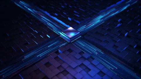 Computer Processors CPU. digital chip Motherboard digital chip. Tech science bac Video stock 341903084