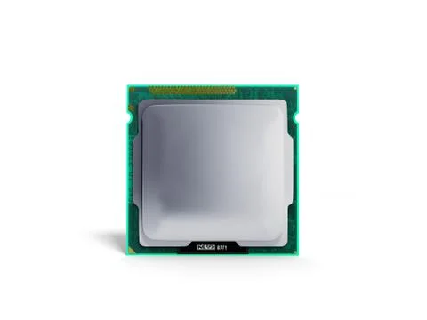 Computer Processors CPU High resolution 3d render on white Stock Illustration