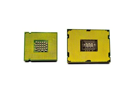 Computer processors. Isolate on a white background. Copy space. Stock Photos