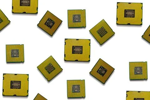 Computer processors. Isolate on a white background. Copy space. Foto stock