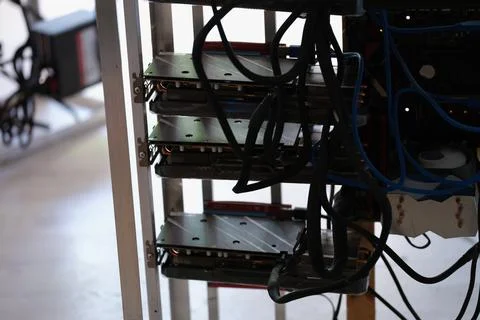 Computer processors or other digital component placed on shelf Stock Photos