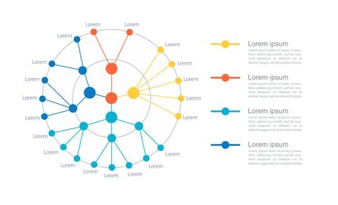 Computer program algorithm infographic circle dot chart design template 스톡 일러스트