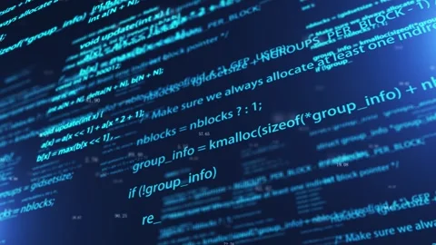 Computer program and artificial intelligence programming code scroll Stock Footage 247320665