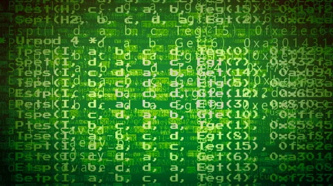 Computer program chaotic code green Stock Footage 59869743