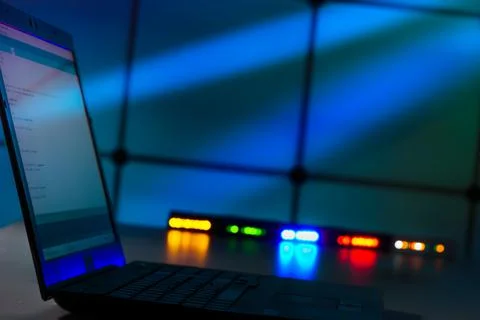 Computer program code on laptop screen Stock Photos