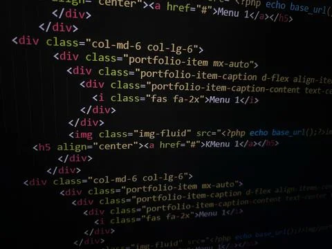 A computer program code that is often used. Computer language source code Stockfoto's