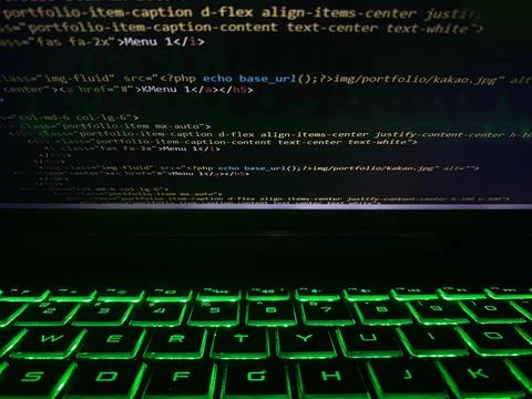 A computer program code that is often used. Computer language source code Stockfoto's