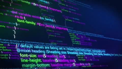 Computer program code rolling on the screen Stock Footage 288076770