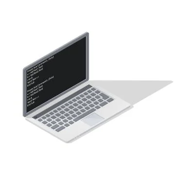 Computer program of computer display detailed isometric icon Illustrazione stock